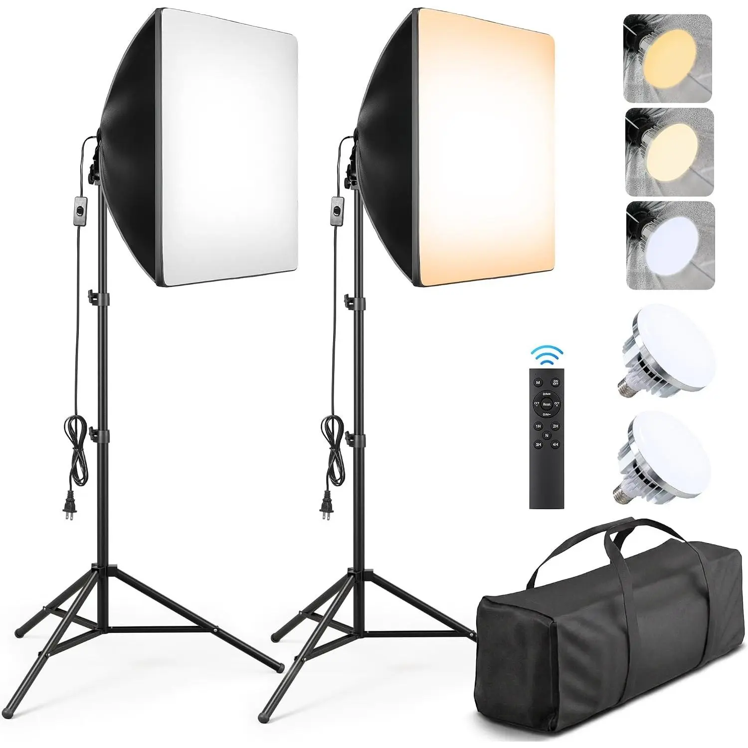 Softbox Photography Lighting Kit, 2Pack 20"x20" Soft Box Light