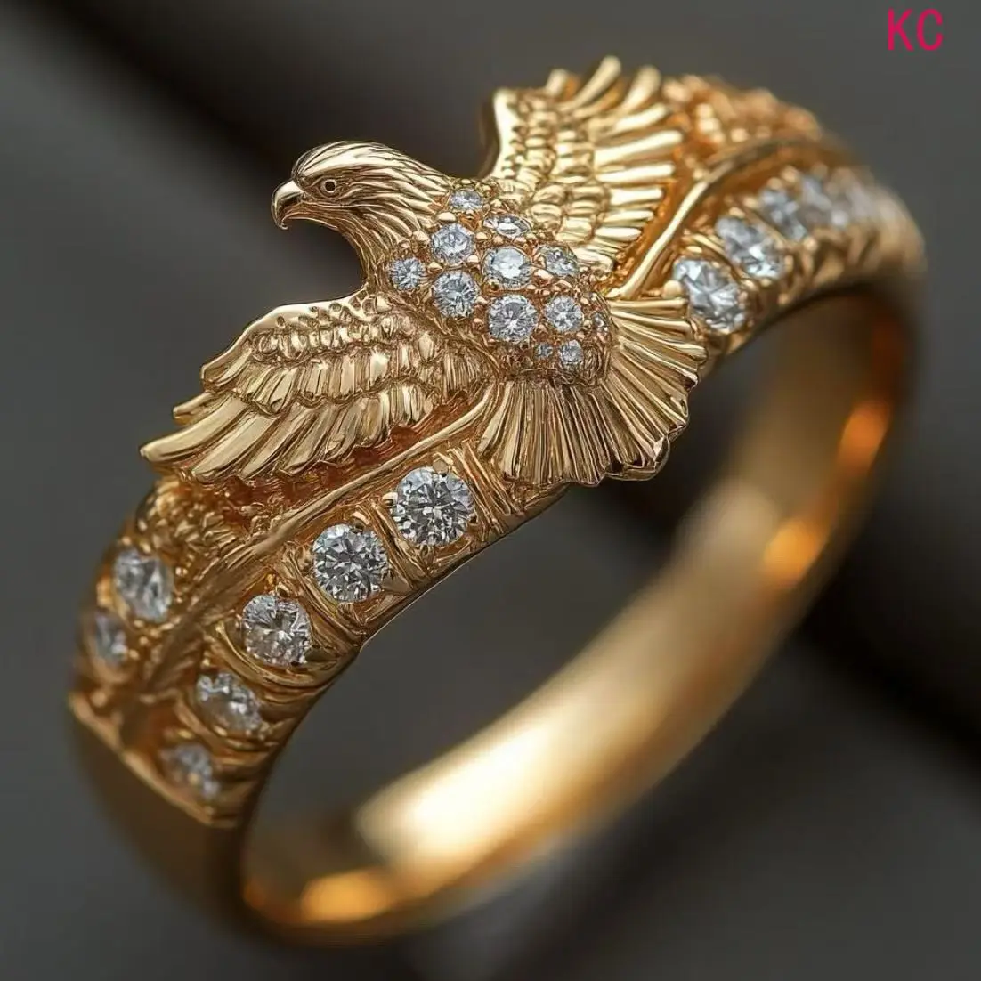 Gold Spread Wing Eagle Ring, Minimalist Animal Shape Finger Jewelry For Men And Women Daily Styling