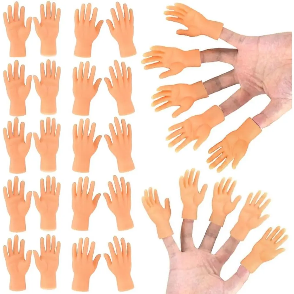 30 Pcs Mini Rubber Finger Puppets, Tiny Finger Hands, Realistic Cute Little Hands for Gifts, Puppet Show, Party Favors, Prank Performancefidget toys