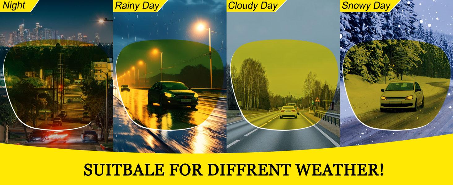 Night Vision Driving Glasses Women Anti Glare Polarized, Wrap Around Nighttime Safety Glasses UV Protection