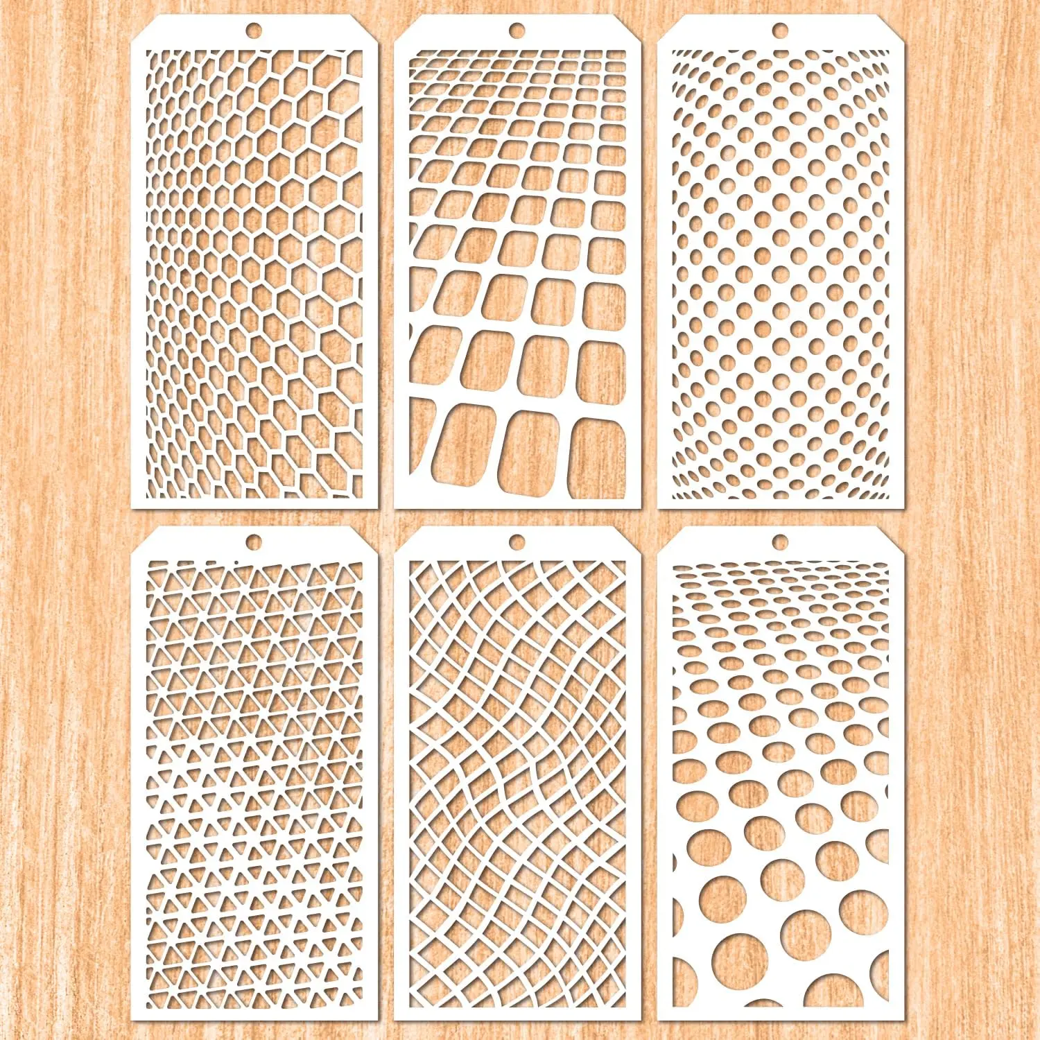 6 count DIY Decorative Stencil Template for Scrapbooking Painting  Wall Furniture Crafts Suitable for  Decor (Geometry)