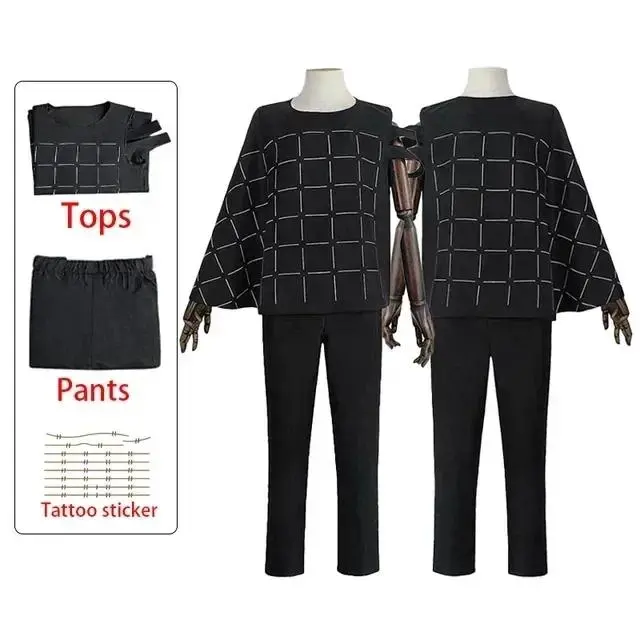 Jujutsu Kaisen Mahito Polyester Cosplay Costume Set - Men's Tops, Pants, Wig for Halloween, Carnaval Events