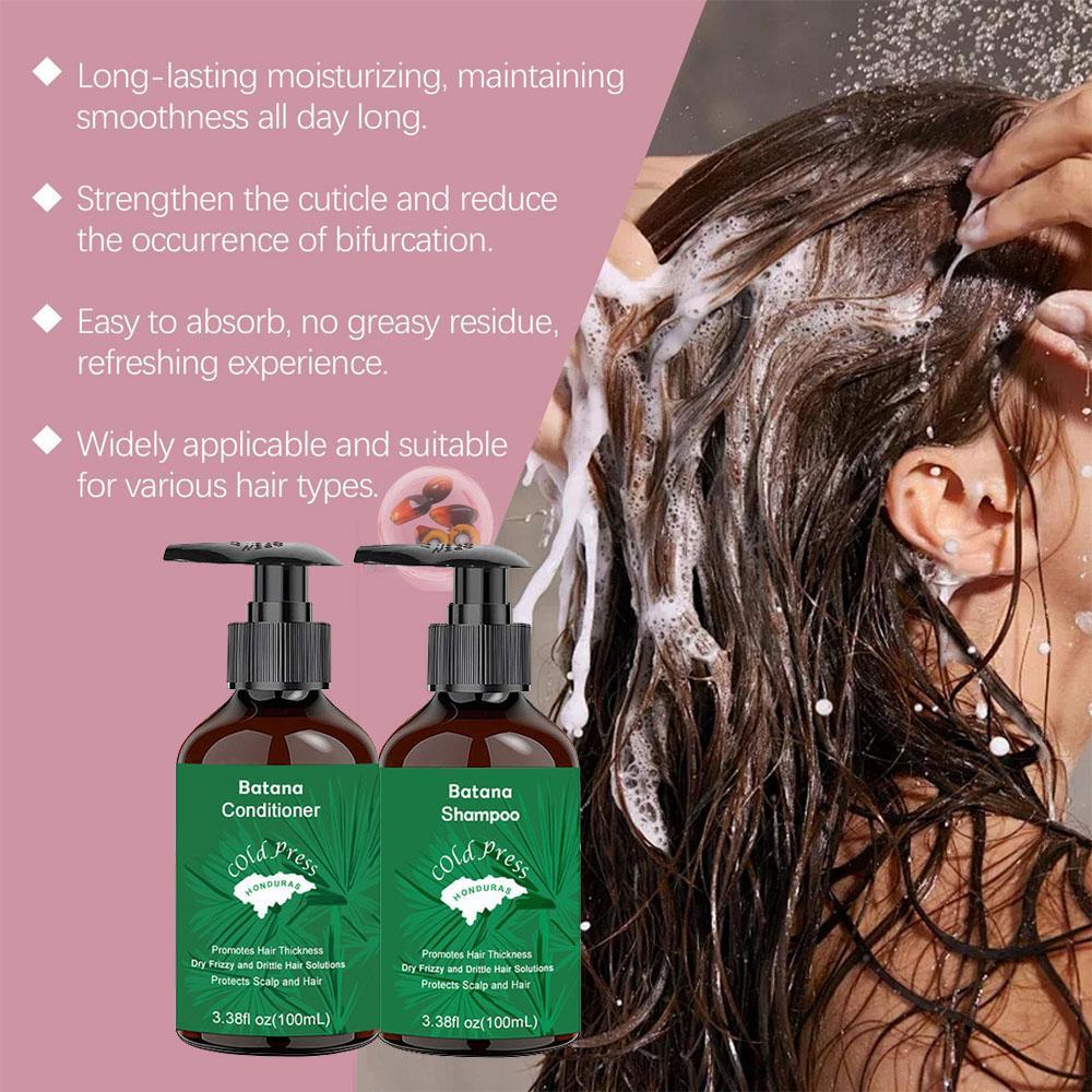 Batana Oil Hair Care Set - Hair Growth Bundle - Unrefined Batana Oil From Honduras To Achieve Thicker, Moisturizing Scalp Care, for Women Men, Nourishes The Hair Shaft, Fights Frizz, Haircare Solution, Mini Travel Set