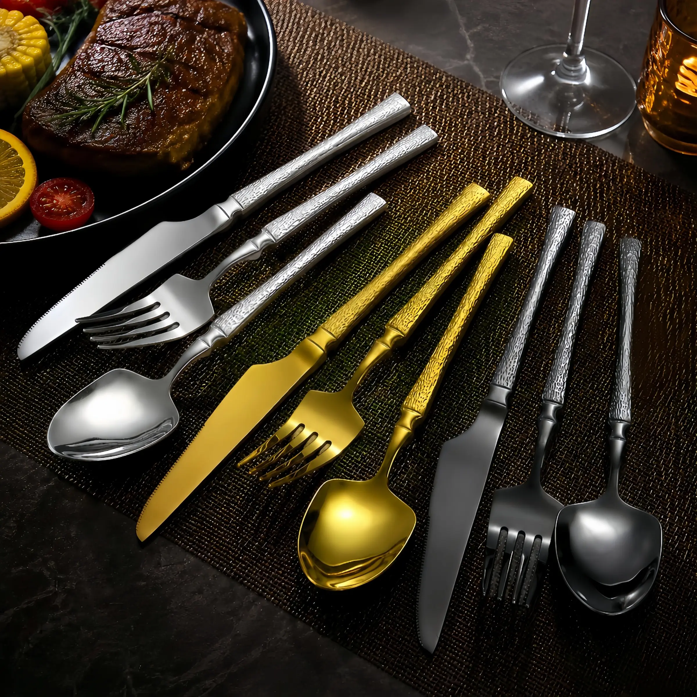 30-Piece Stainless Steel Cutlery Set, Includes Knife Fork Spoon, Ideal for Kitchen Restaurant Wedding Party Holiday Gifts