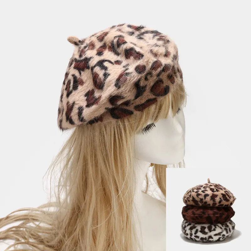 Classic French style with a trendy twist. This fluffy leopard print beret hat is the perfect winter accessory to elevate your casual style. Made of premium soft plush fabric that keeps you warm and cozy on cold days. Fashionable elegant and beautiful for