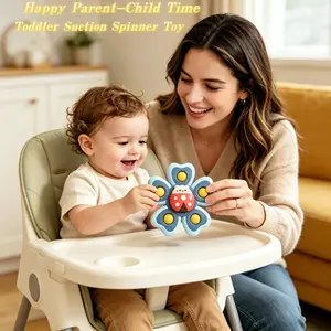 Hot Novelty Large Suction Cup Spinning Tops, Colorful Insect Fidget Toys, Toddler Sensory Toys, Baby Bath Toys, Travel Toys