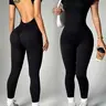 Women's U-Back Sporty Jumpsuit, Long Sleeve Plain Surface, Above Ankle Unlined, Ideal for Yoga & Casual Wear, 4 Color Options, Tight Fitting Jumpsuit