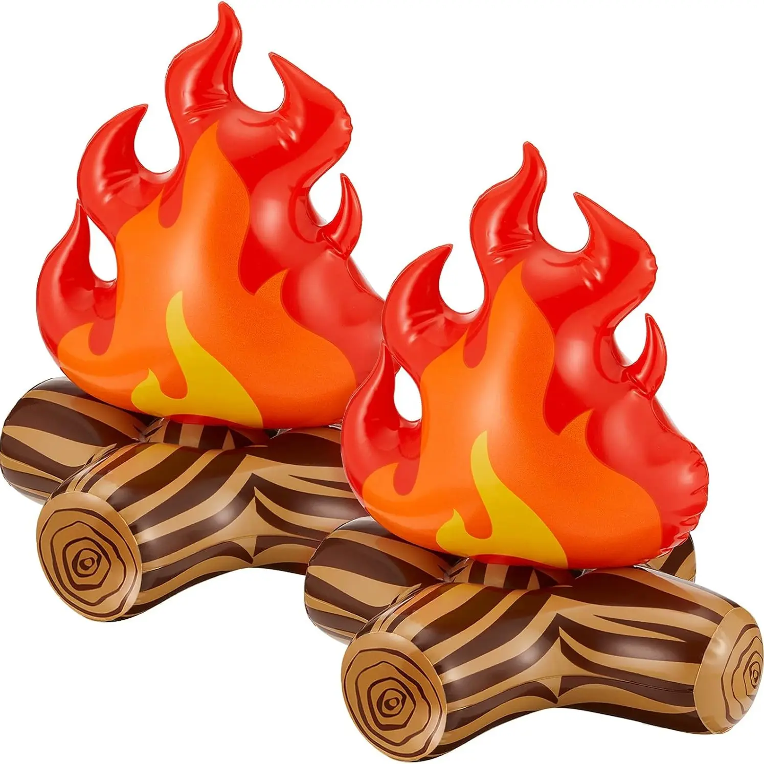 2pcs PVC Inflatable Campfire Balloon Decorations, Frameless Plastic Camping Party Decoration, Indoor Outdoor Scene Props, Easter Seasonal Celebrations