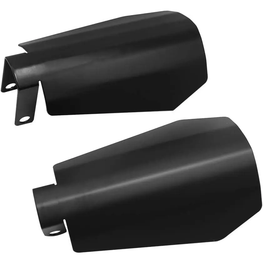 1 Pair Large Gloss Black Motorcycle Handguards - Coffin Cut Style, 12-Gauge Reinforced Mounting Tabs, 16-Gauge Stainless Steel Construction, 7.3x4.5in Hand-Warmth Replacement for 2007-2020 Harley Davidson Touring, Sportster, Dyna Models