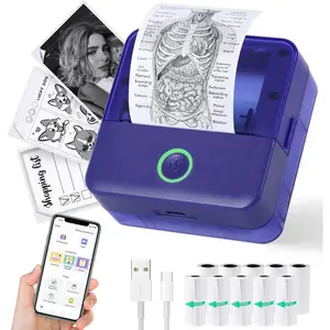 Mini Thermal Printer with 10 Rolls Paper Inkless Pocket Printpod Sticker Printer for Phone Portable Impresora Portatil for Notes DIY Compatible