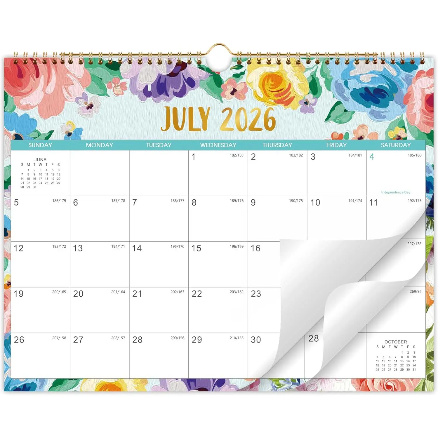 2026-2027 Wall Calendar - 18 Monthly Calendar Wall, Jul 2026 - Dec 2027 | 11.75'' × 14.75'', Large Calendar 2026-2027 with Spiral Bound,  Calendar with  Paper, Writing Blocks