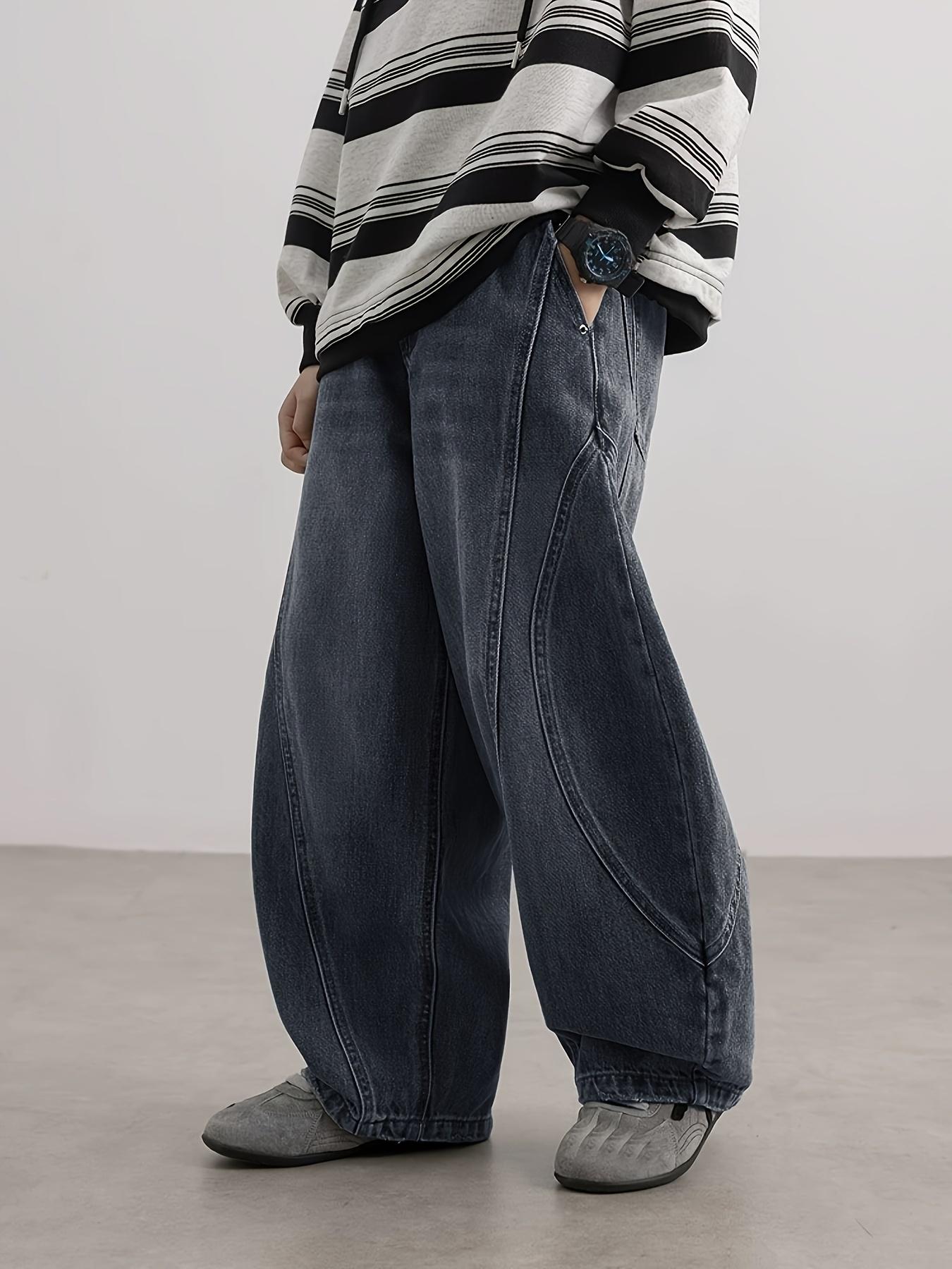 (New)Back-to-School Season Valentine's Day 2025 Four-Season Style Boys' Fashion  Wide-Leg Jeans Pants