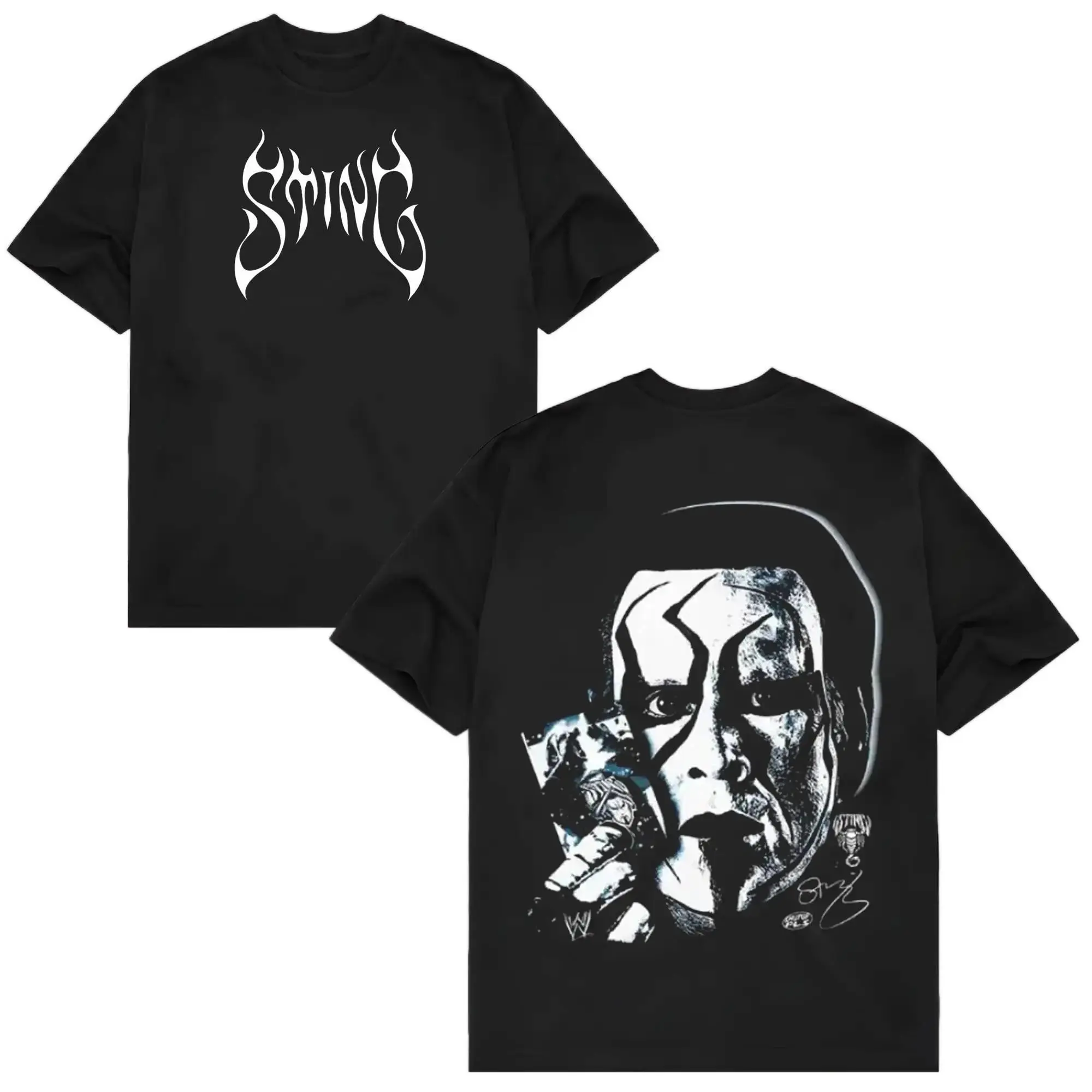 [ 🥊   Sale Up To 50%]NEW Sting WWE big face signature side shirt ,  Unisex Acid Wash Tee , WWE Legend Streetwear, Wrestling Print , Cotton Vintage Graphic Design,, Graphic Tee T-Shirt  Wash , Classic , Fan Gift Top Fabric Menswear Casual Wrestling Crew