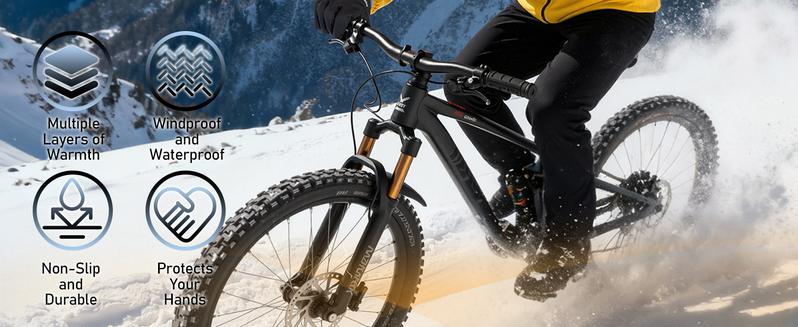 Winter gloves, unisex, waterproof, windproof, touchscreen compatible, and warm, suitable for outdoor running, cycling, and hiking in cold weather.