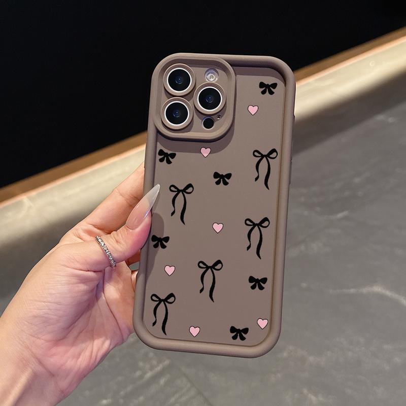 Black bow pattern iPhone case protective case suitable for iPhone 17 Promax 16 Plus 15 14 13 12 11 soft case
