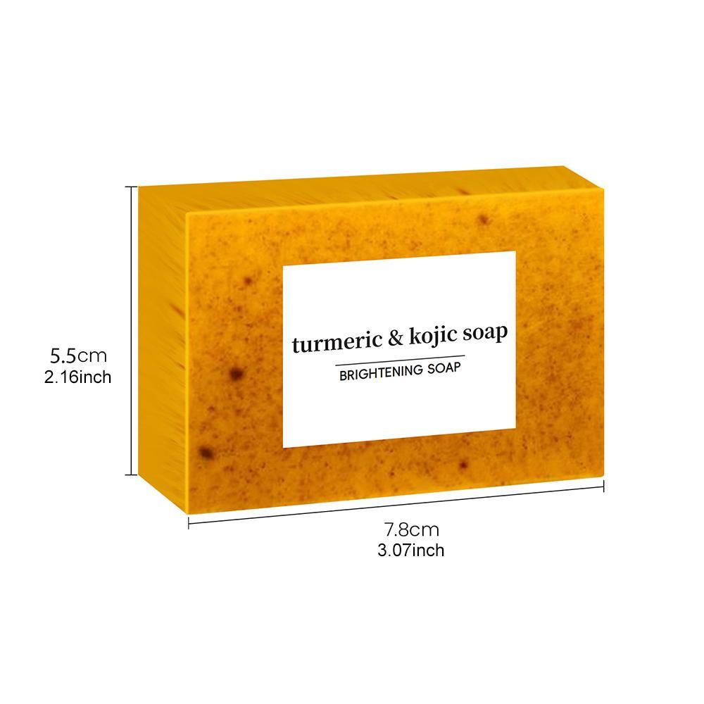 Turmeric & Kojic Brightening Soap, Cleansing Cold Pressed Soap for Face & Body, Moisturizing Body Wash & Soap for Women & Men, Acne
