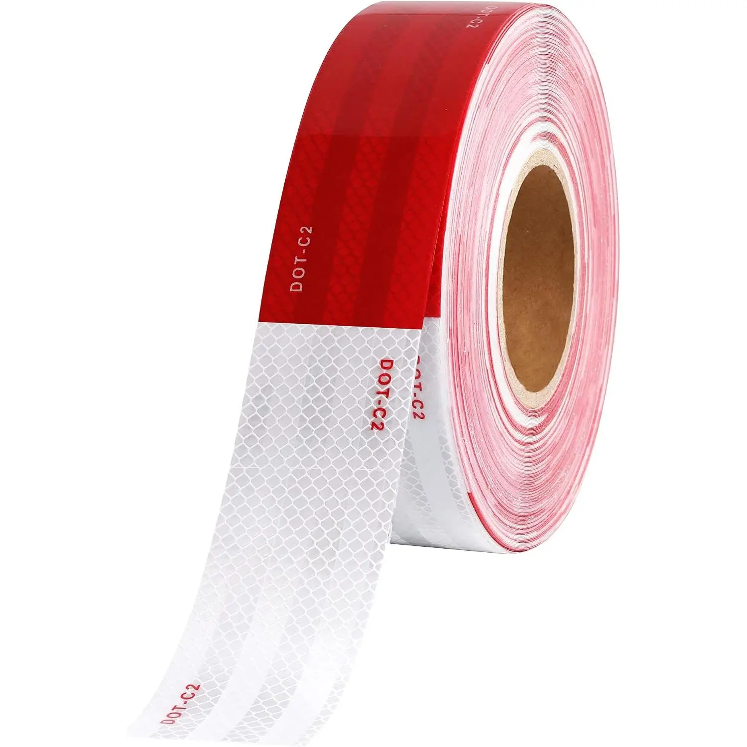 1 in x 30ft Waterproof High-Visibility Reflective Safety Tape, Red & White Conspicuity Tape for Trailers, Cars, Trucks