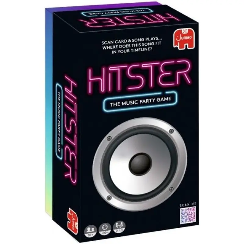Hitster The Music Party Game Card Game | QR Scan Play Songs Timeline Quiz Board Game for 2-10 Players Adults Family Party Night Birthday Entertainment Gift