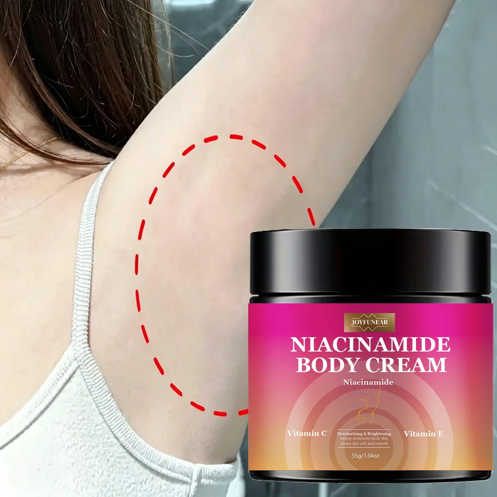 55g Underarm Whitening Cream, Rich in Vitamin C and Niacinamide, Soft and Smooth Skin, Deeply Moisturizes Body Underarm Skin