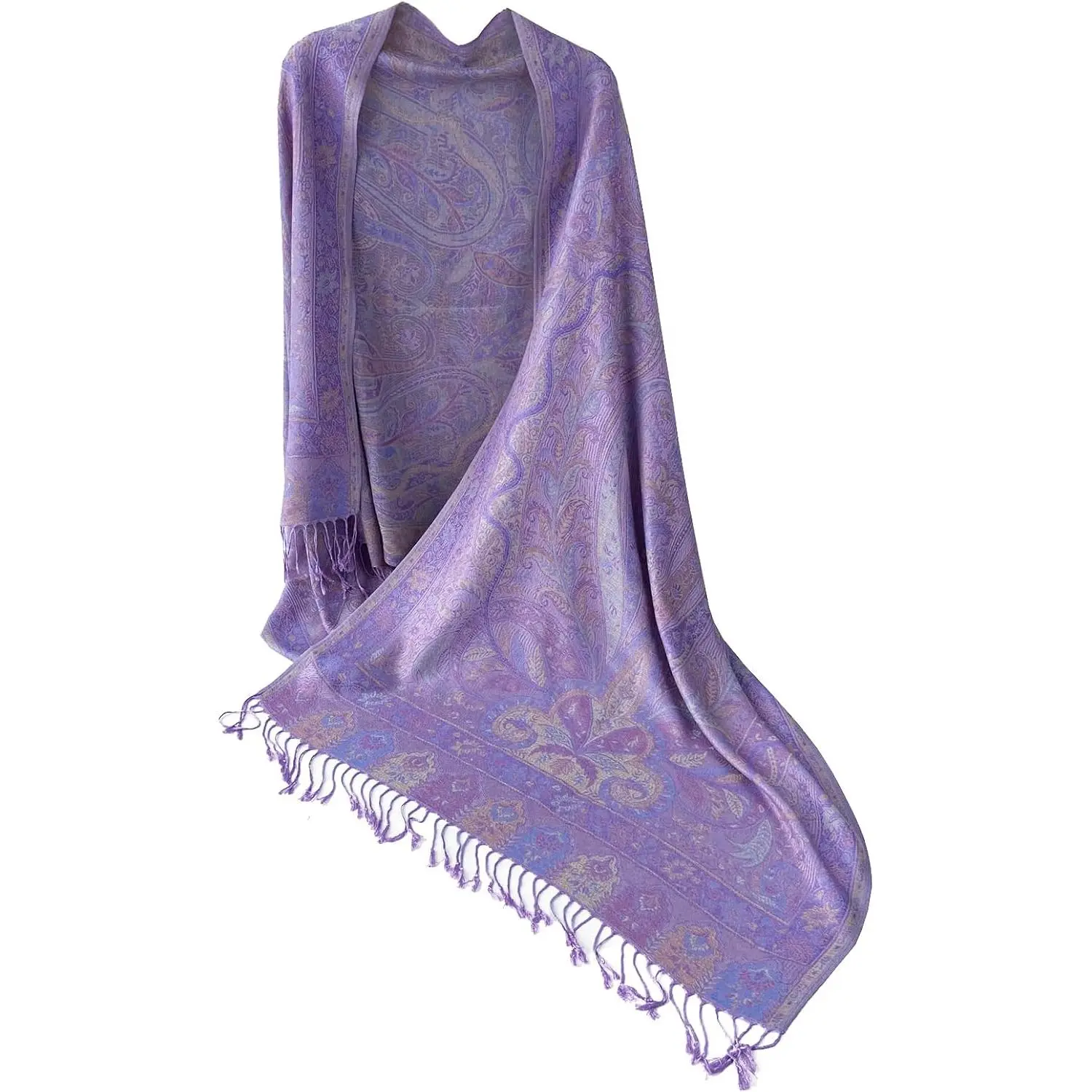 Women's Paisley Pashmina  Scarf Shawl Wraps Festival Accessory | Breathable Bright Gorgeous Soft Lightweight Colorful