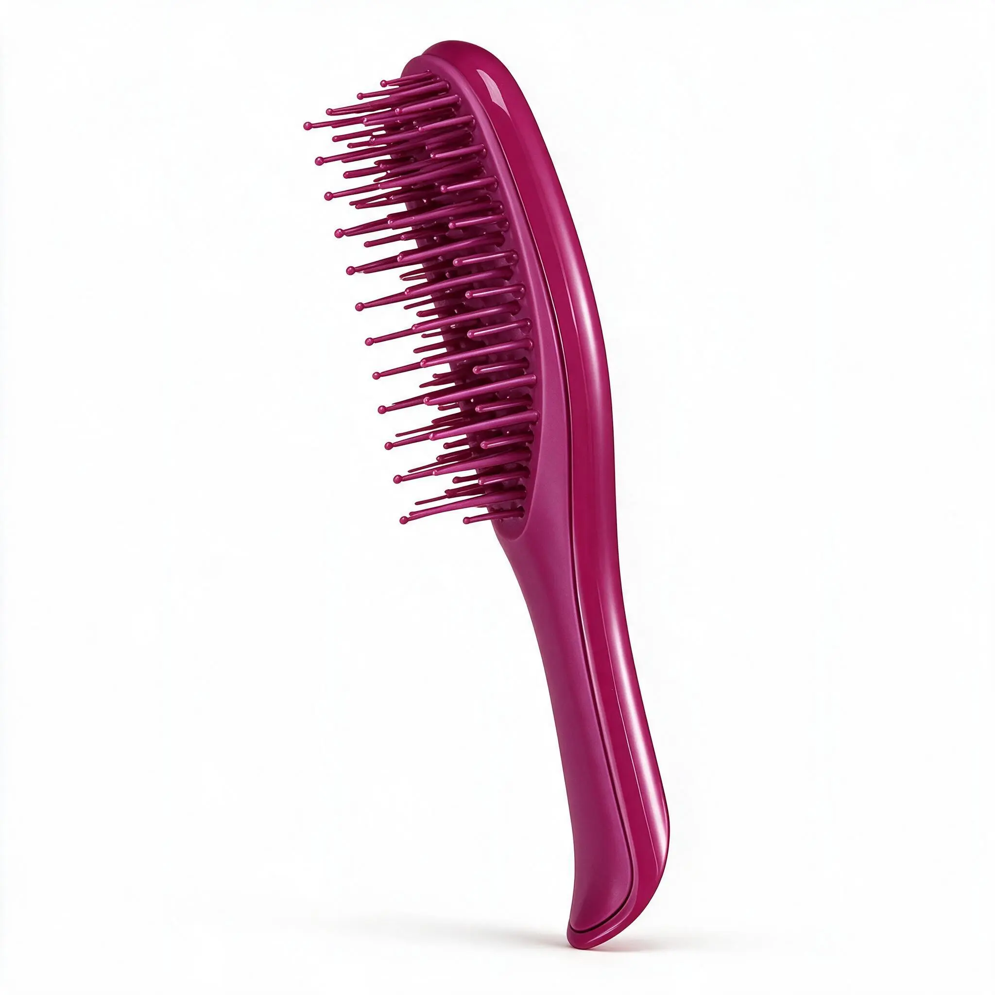 Portable Mini Detangling Hair Brush for All Hair Types - Travel-Size with Flexible Teeth, Gentle Brushing Reduces Breakage, Shine Enhancing and Smoothing Tool for Curly Locks