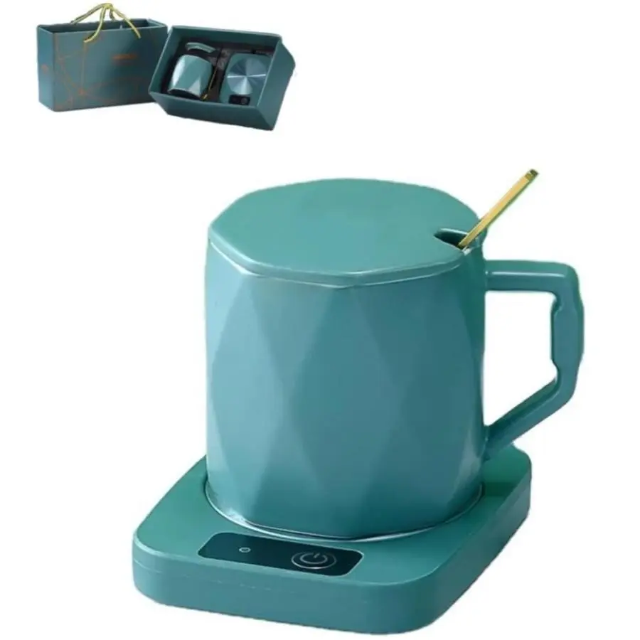 Mug Cup Warmer for Holiday Gifts, Coffee Milk Tea Water Heater, Constant Temperature Warming Mat, Home Office Gift Box Set
