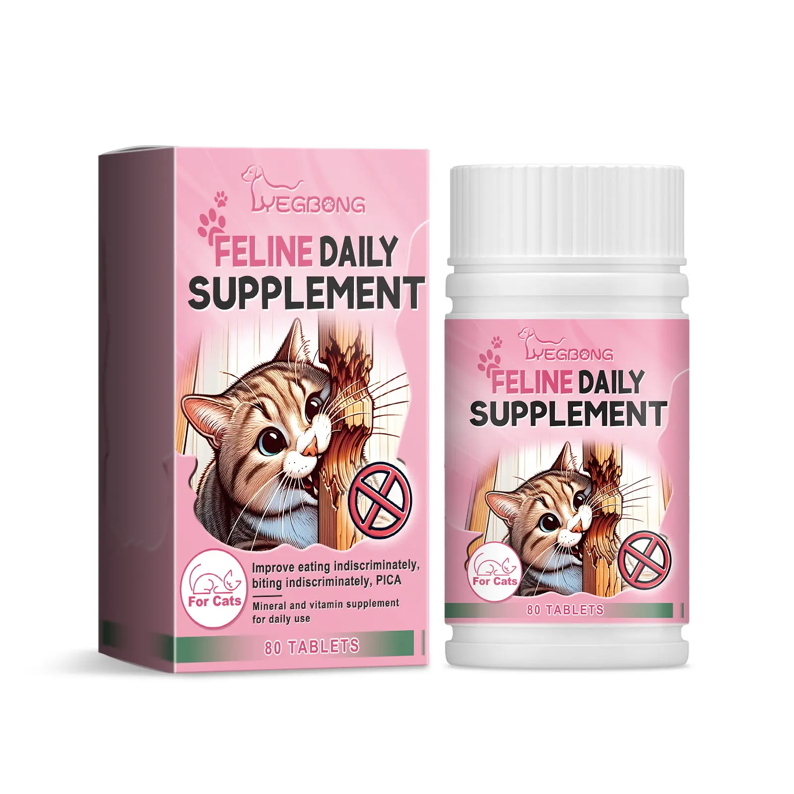 Yegbong Cat Trace Element Tablets - Vitamin Supplement for Cats to Balance Diet and Provide Nutritional Supplement