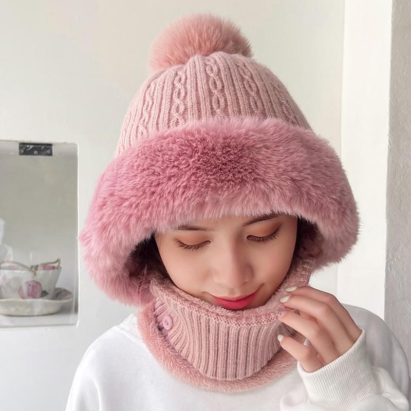 Winter Knitted Balaclava with Faux Fur Lining, Warm Full Face Coverage Beanie with Ear Flaps and Neck Gaiter, Stylish Ski Mask for Cold Weather Outdoor Activities Like Skiing and Snowboarding