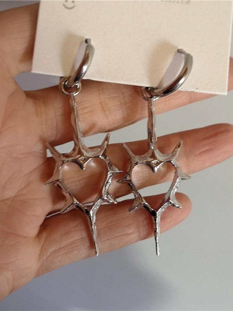 Hollow Out Heart Thorn Design Dangle Earrings, Heart Shaped Earrings, Fashion Jewelry for Party, Daily Clothing Decor, Trendy All-match & Exquisite Jewelry for Birthday Gift