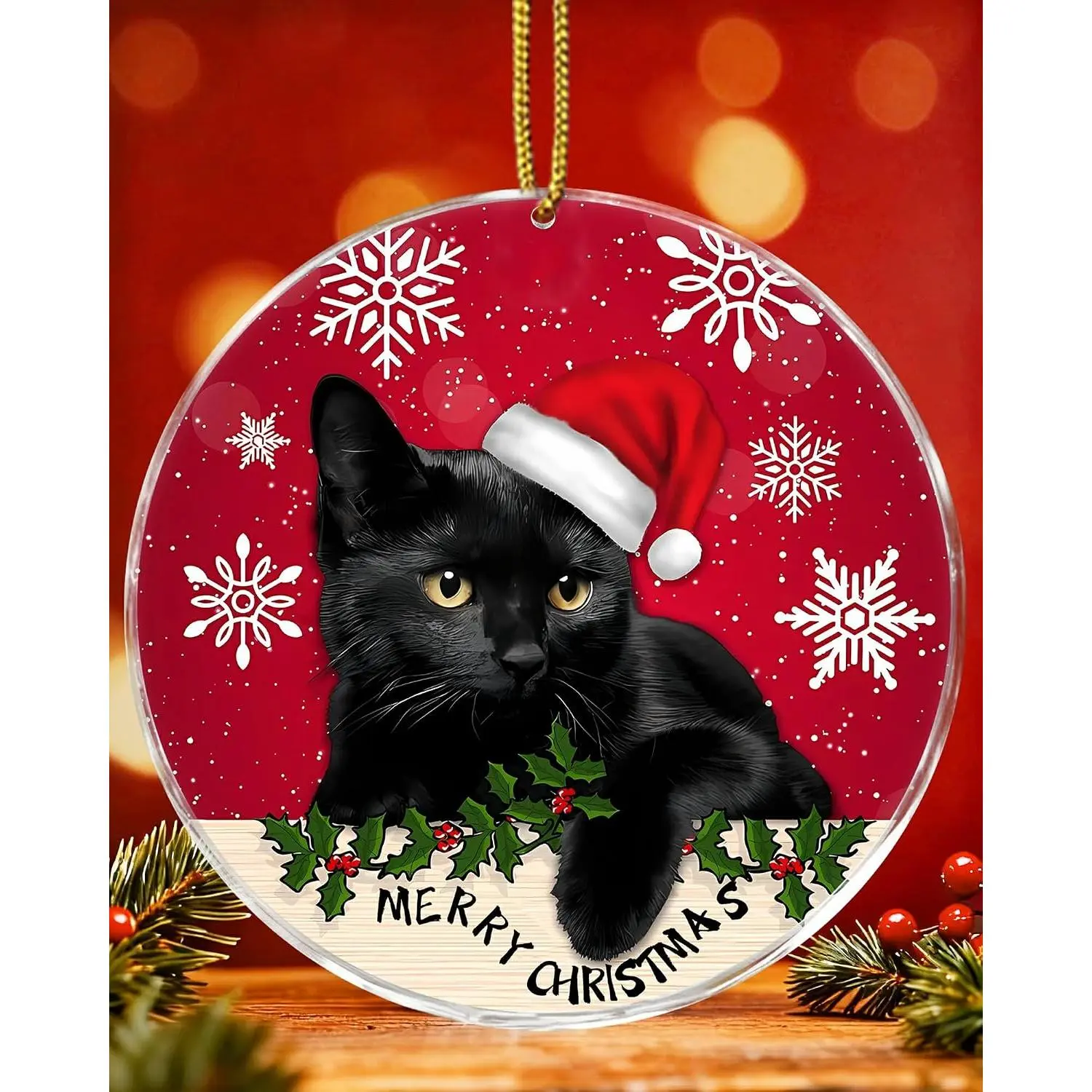 Christmas Ornaments 2025 - Black Cats Ornaments for Christmas Tree Decorations,Funny Kitten for  Lovers-  Cats Decor Farm for Women