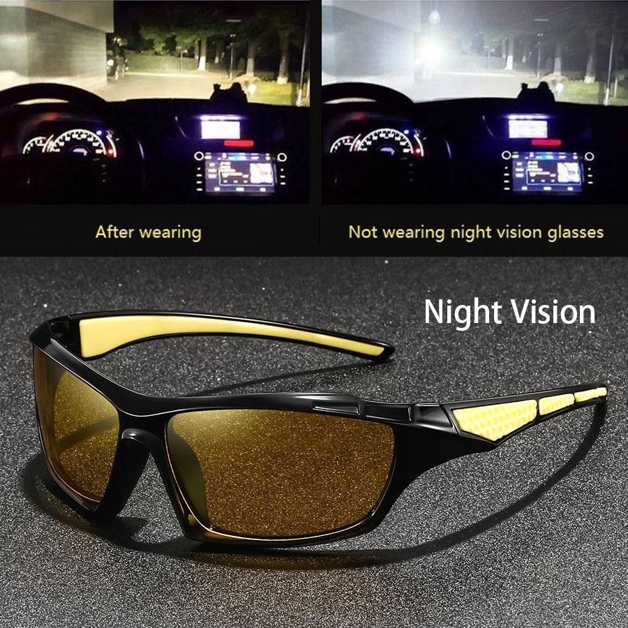 Vintage Square Frame Unisex Night Vision Glasses, Anti-Glare & Anti-Reflective UV400 Eyewear, Fatigue-Reducing Lenses Ideal for Night Driving, Daily Commute & Outdoor Use