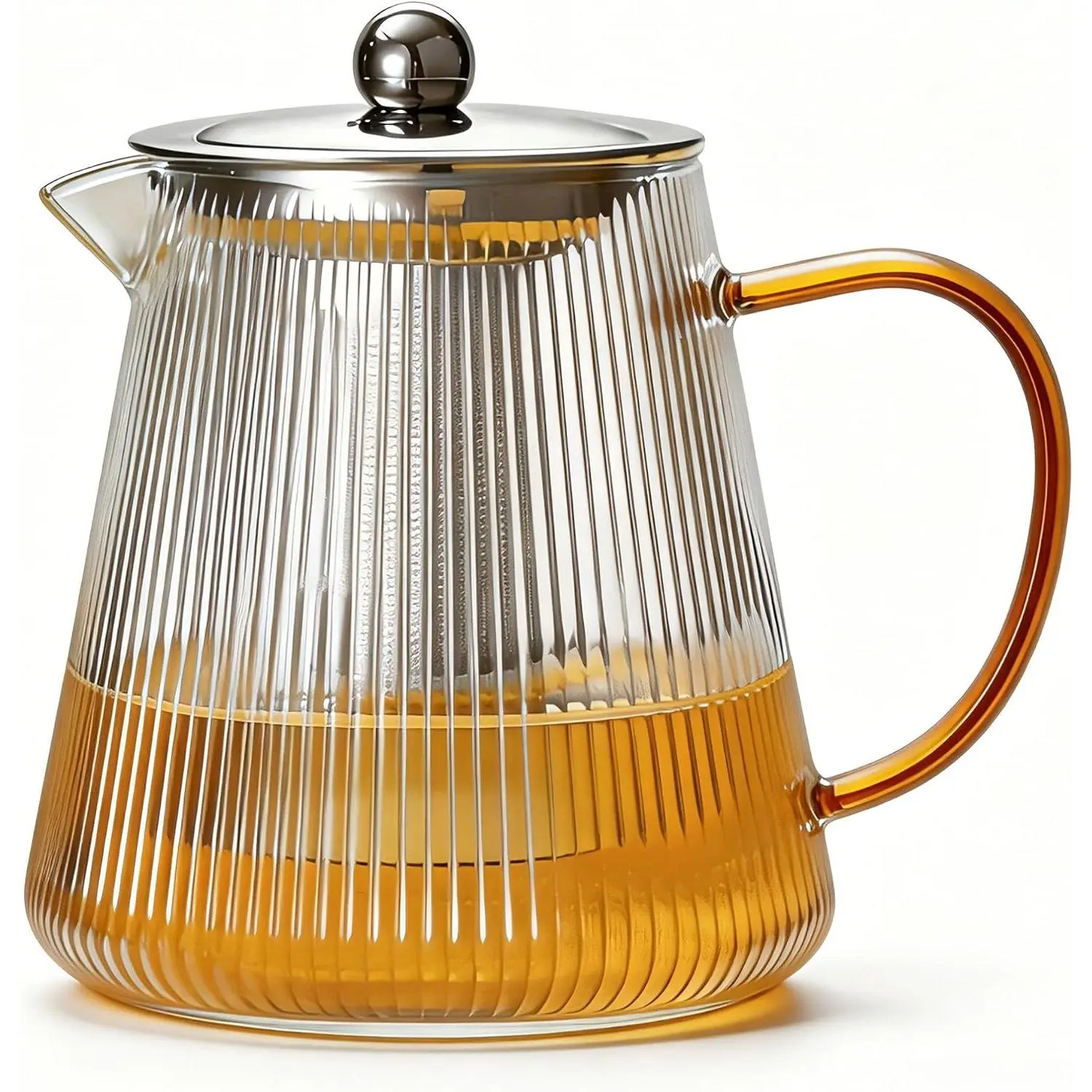 Glass Teapot with Removable Infuser, 25 oz (740 ml) | Borosilicate Glass  Pot for Loose Leaf  Steeper, Blooming  Maker and Brewer, Ideal  for  Lovers