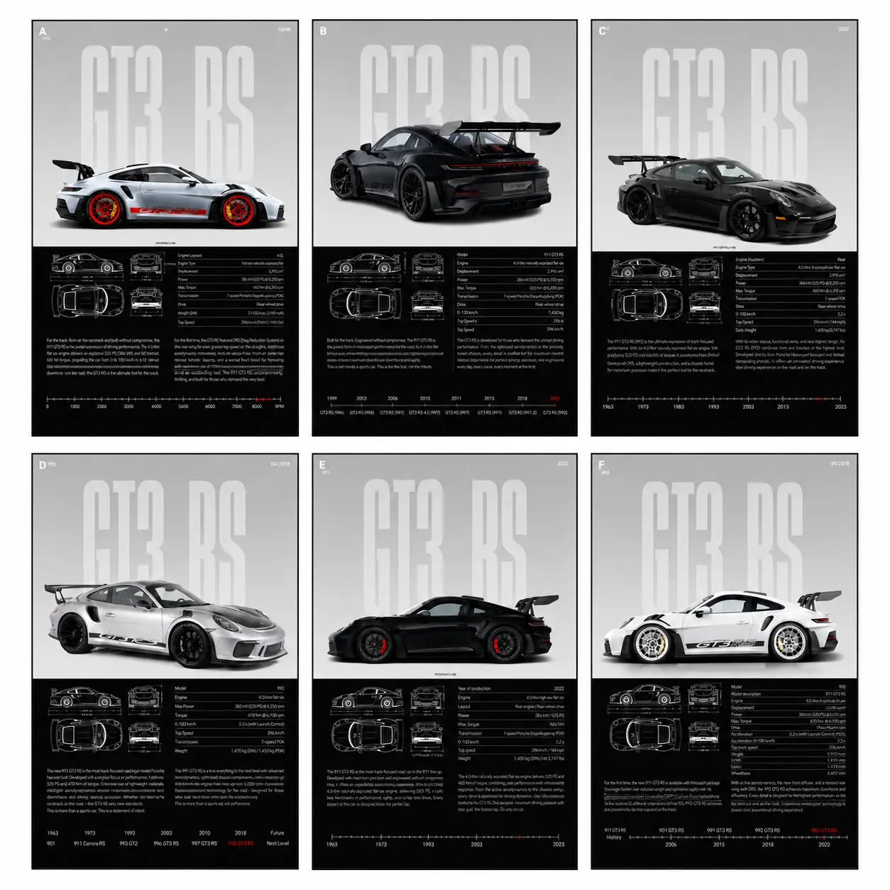 Porsche 911 GT3 RS Wall Art, High Performance Car Poster, Automotive Blueprint Decor, Sports Car Garage Wall Decor, Racing Aesthetic Print, Man Cave Decor, Modern Living Room Art