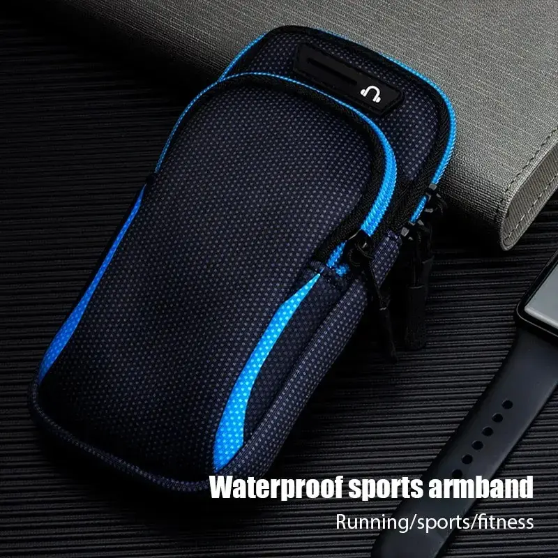 Sports Armband Phone Holder, Lightweight Water-Resistant Fabric, Adjustable, Fits 7.2-Inch Max Smartphones for Running, Outdoor Training