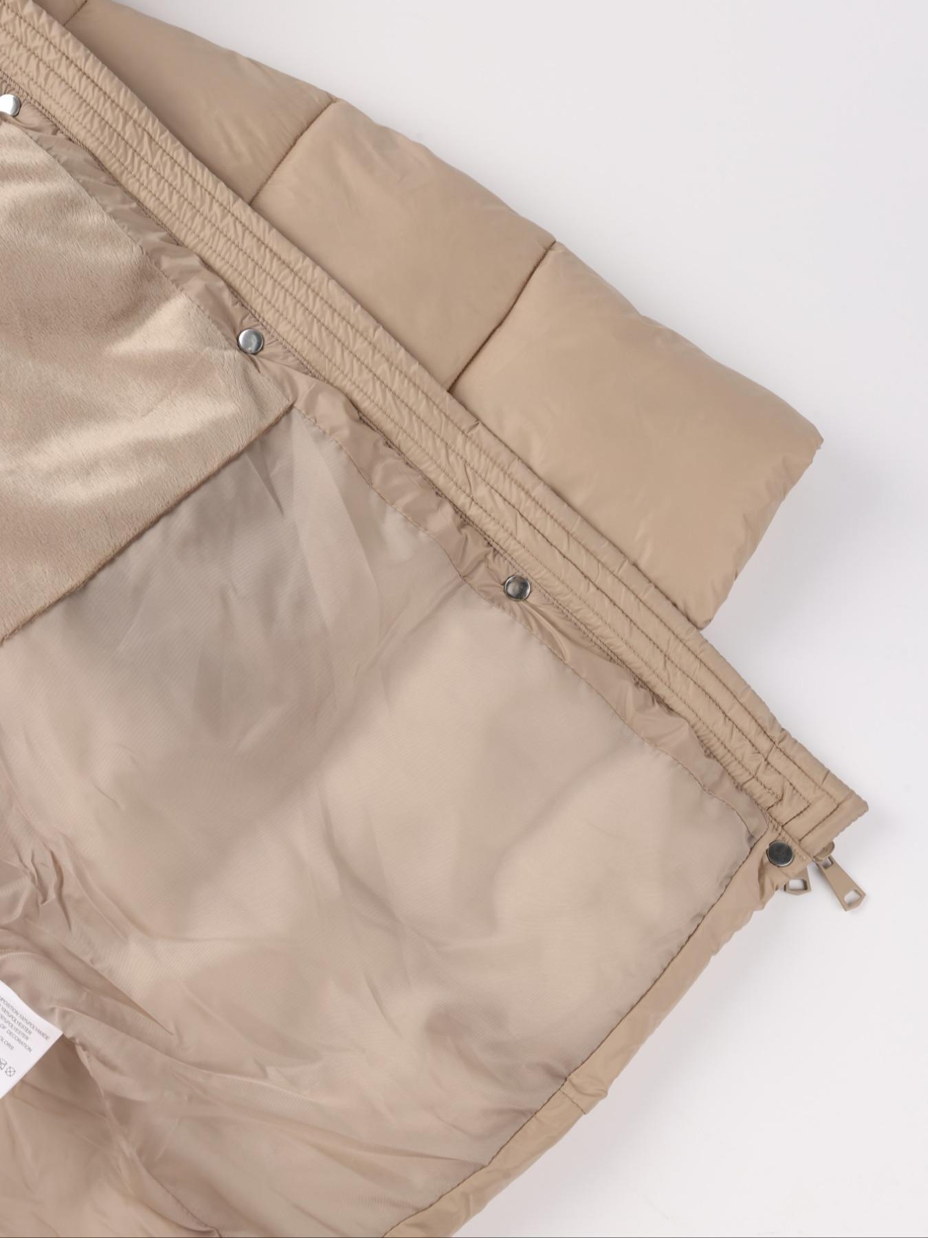 Women's Fall Winter Mid-Length Cotton Coat, Faux Fur Hood and Collar, Casual Fashion Outerwear with Side Pockets and Zipper Design, Quilted Puffer Coat