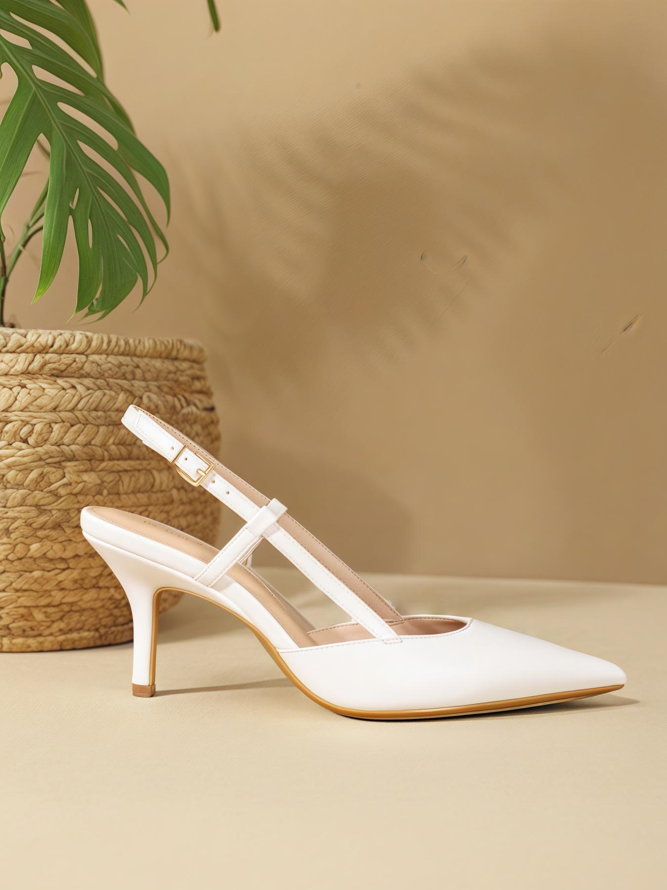 Women's Pointed Toe Stiletto High Heels, Sexy PU Leather Office Shoes, Fashionable Commuting Footwear for All Seasons, Elegant Party Shoes