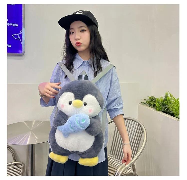 Cute Plush Penguin Backpacks Women Cartoon Fun Shoulder Bag New Trendy Personalized Girl Fashion Rucksack Kawaii Animal Knapsack