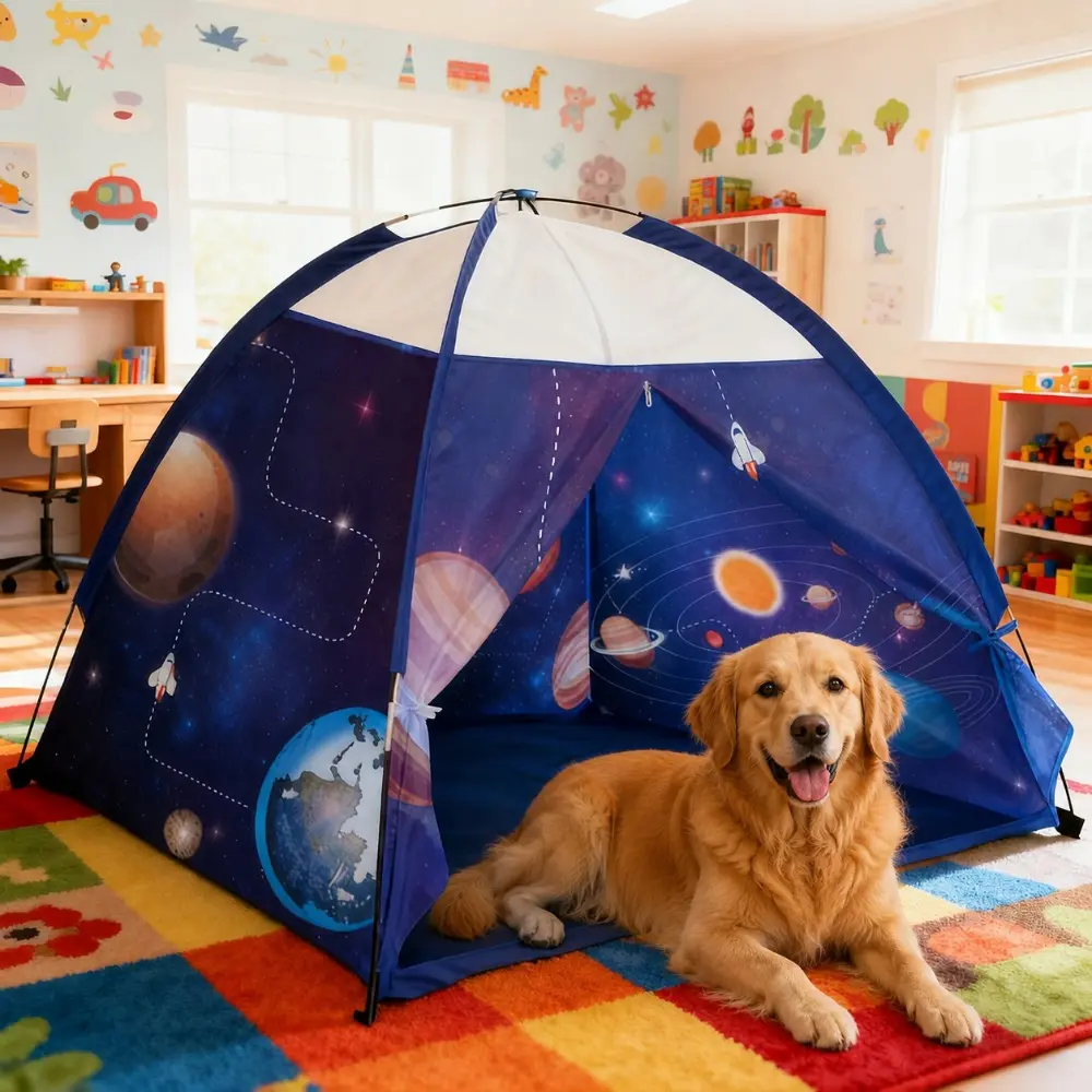 Space World Tent Mosquito Net, Galaxy Dome Mosquito Net, Imaginative Indoor/Outdoor Play Pop Up Mosquito Net