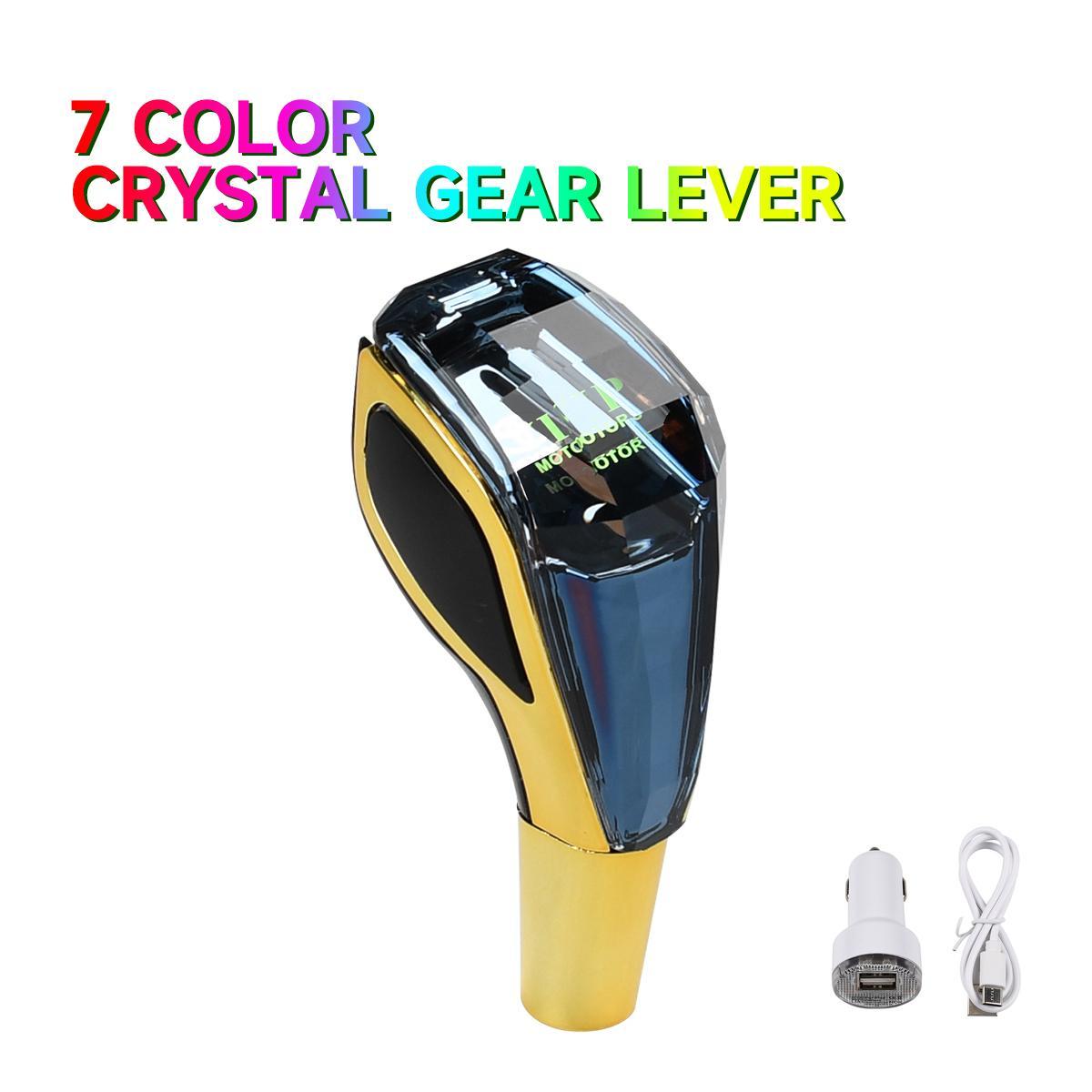 Car Manual Gear Shift Knob, Interchangeable Knob, 5 Speed Car Crystal Touch Sensor LED Light Shift Knob, Car Interior Accessories for Vehicle Decoration