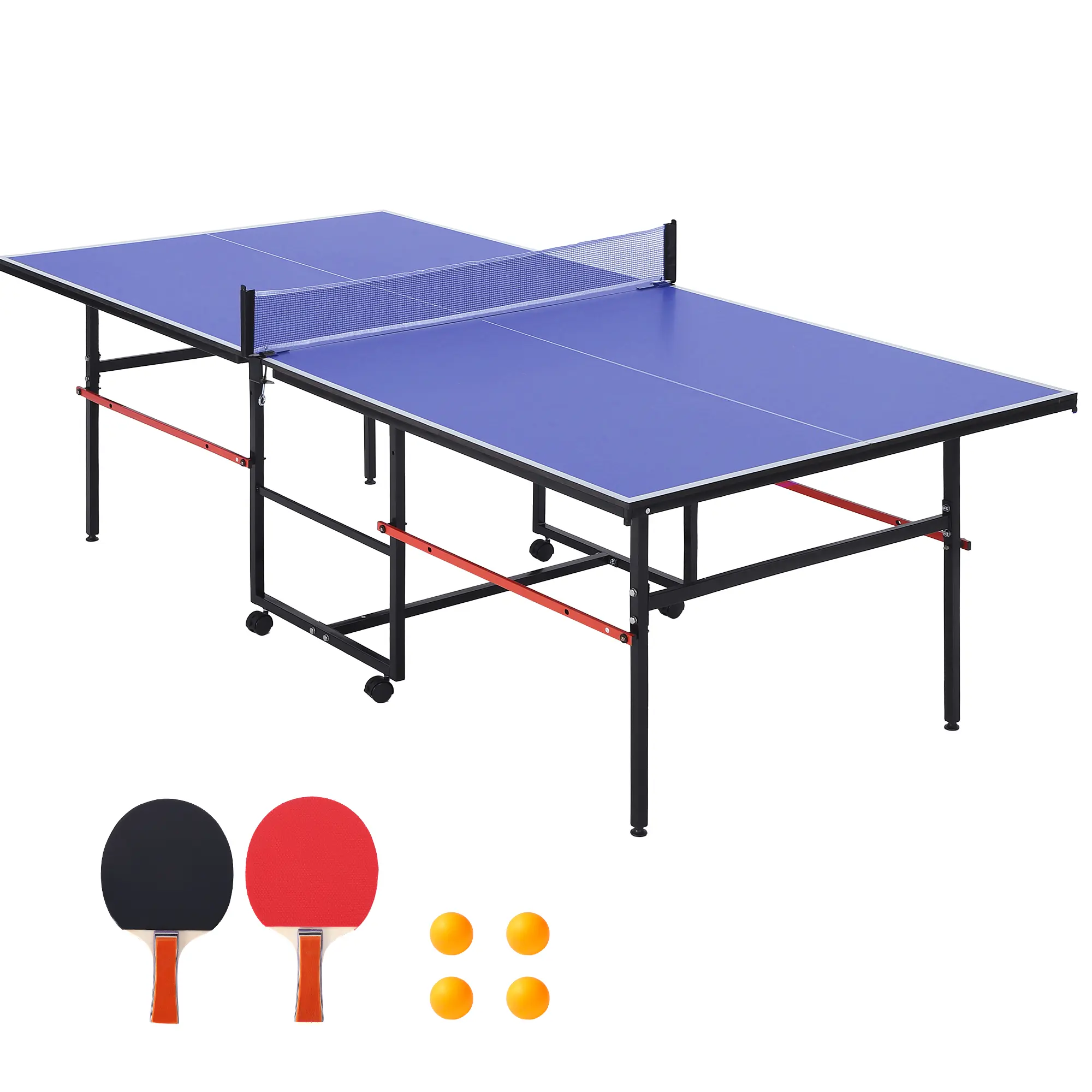 8FT Professional Table Tennis Tables, Portable Collapsible Ping Pong Table Set – Indoor & Outdoor Table Tennis Game for Adults & Teens summerwins