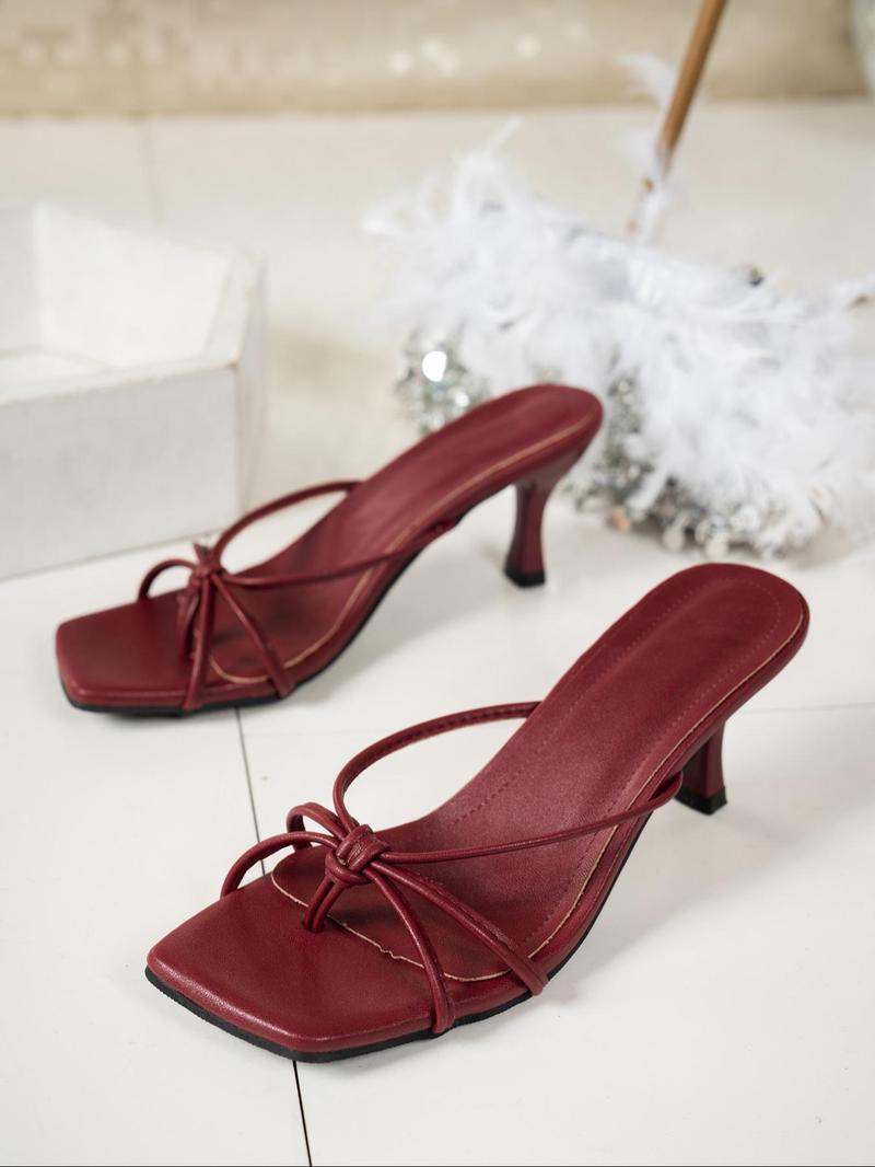 Women's Fashionable Solid Color Stiletto Heeled Sandals, Elegant Square Toe High Heel Sandals for Party, Banquet, Elegant Party Shoes, Trendy All-match & Exquisite Heels for Women, Footwear