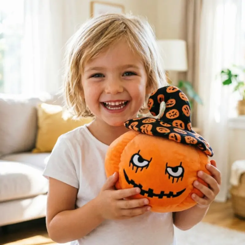 Halloween Pumpkin Pillow, Ghost Face Pumpkin Decor, Witch Skull Hat Pumpkin Cushion, Home Decoration, Party Gift, Horror Halloween Prop
