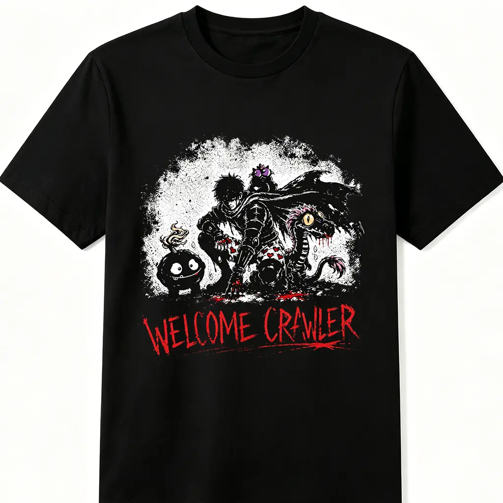 Unisex Short-Sleeve Round Neck Casual Fashion Halloween Dungeon Crawler Carl Graphic T-Shirt, Princess Donut & Mongo Sci-Fi LITRPG Gift Streetwear Top