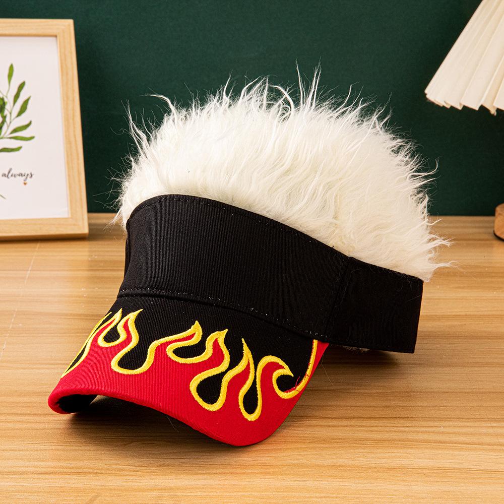 2026 New Flame Pattern Baseball Cap Embroidered Patch Design Multicolor Fluffy Faux Fur Hat