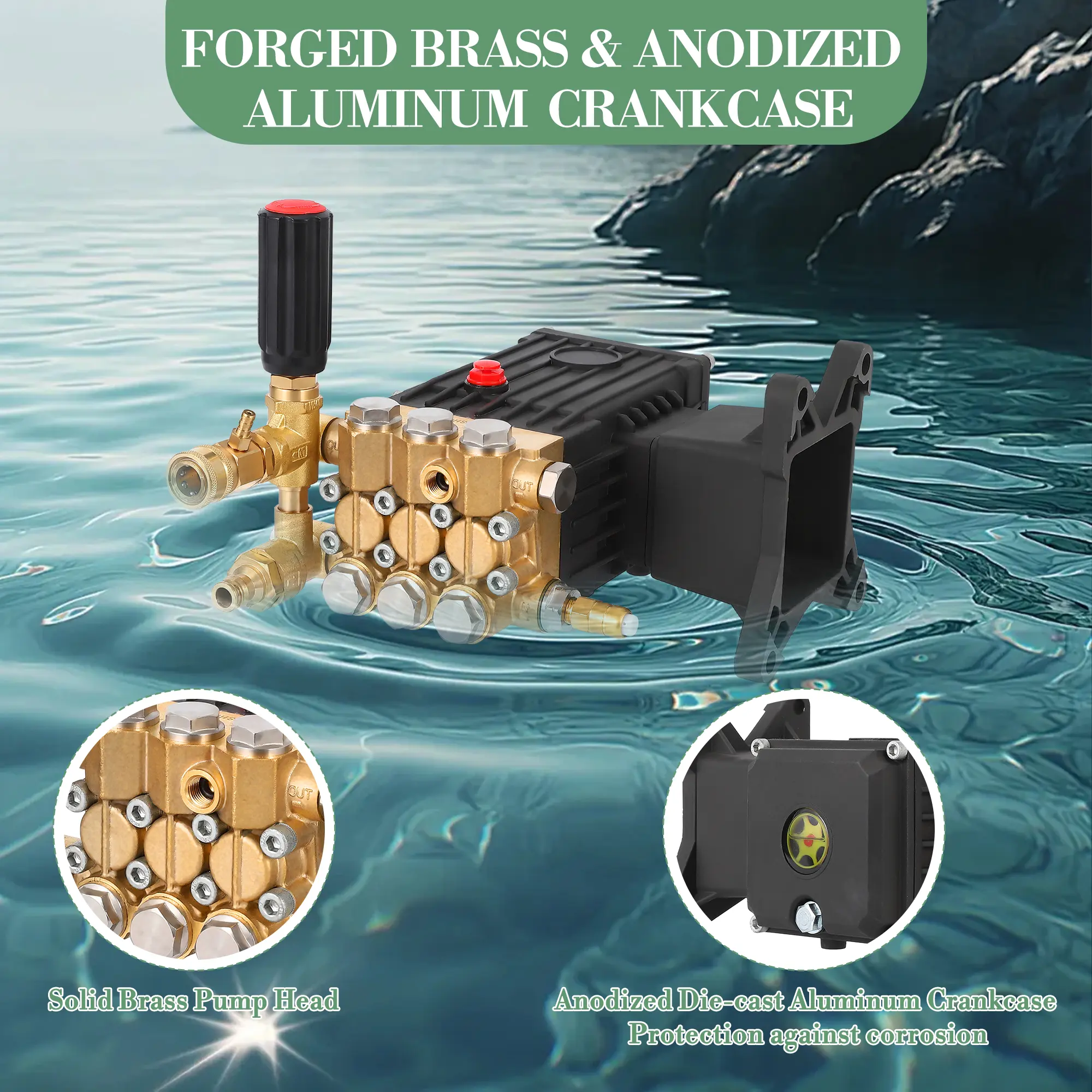 New Upgraded 4000 PSI Pressure Washer Pump Horizontal Triplex 3.0 GPM 1" Shaft 5-8 HP Replacement for Simpson 90036 Honda GC190 GX200 Power Tool Maintenance Kits