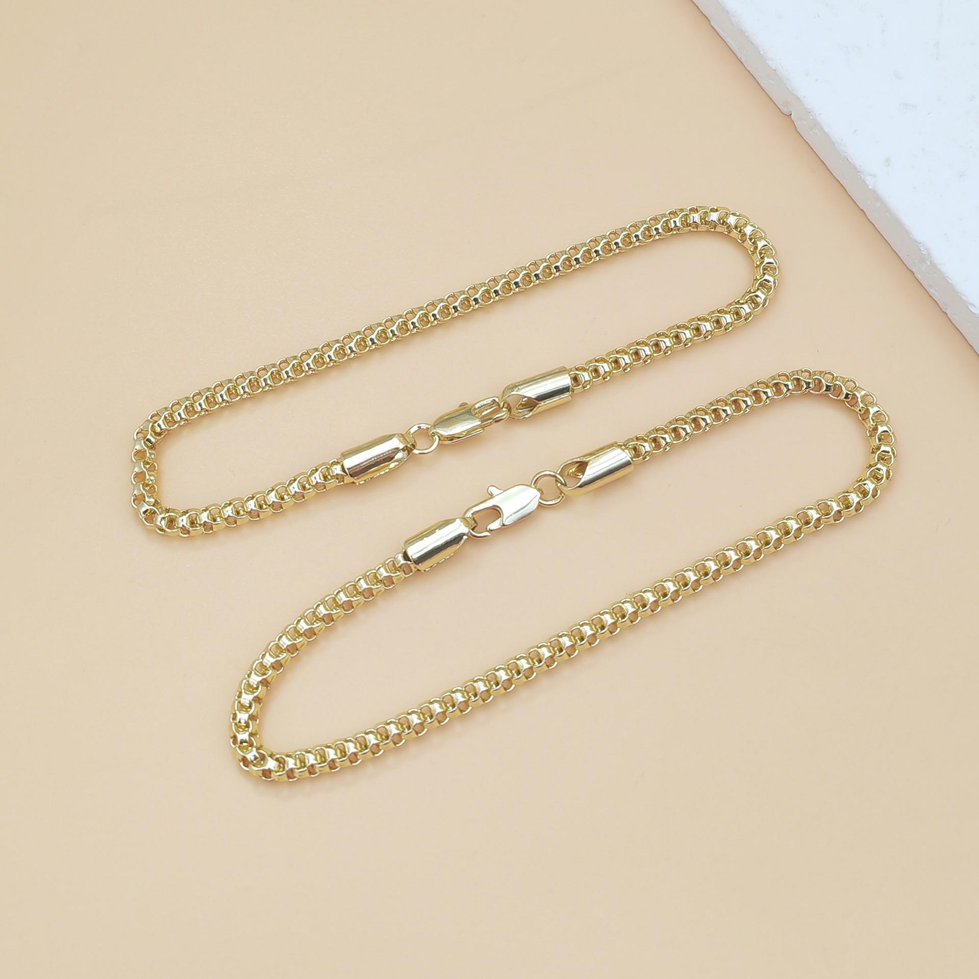 Women’s Curb Chain Bracelet Set with Paved Crystal Round Charm Vintage Luxury Jewelry Minimalist High-End Stackable Accessory Elegant for Daily Wear Parties & Gift Giving