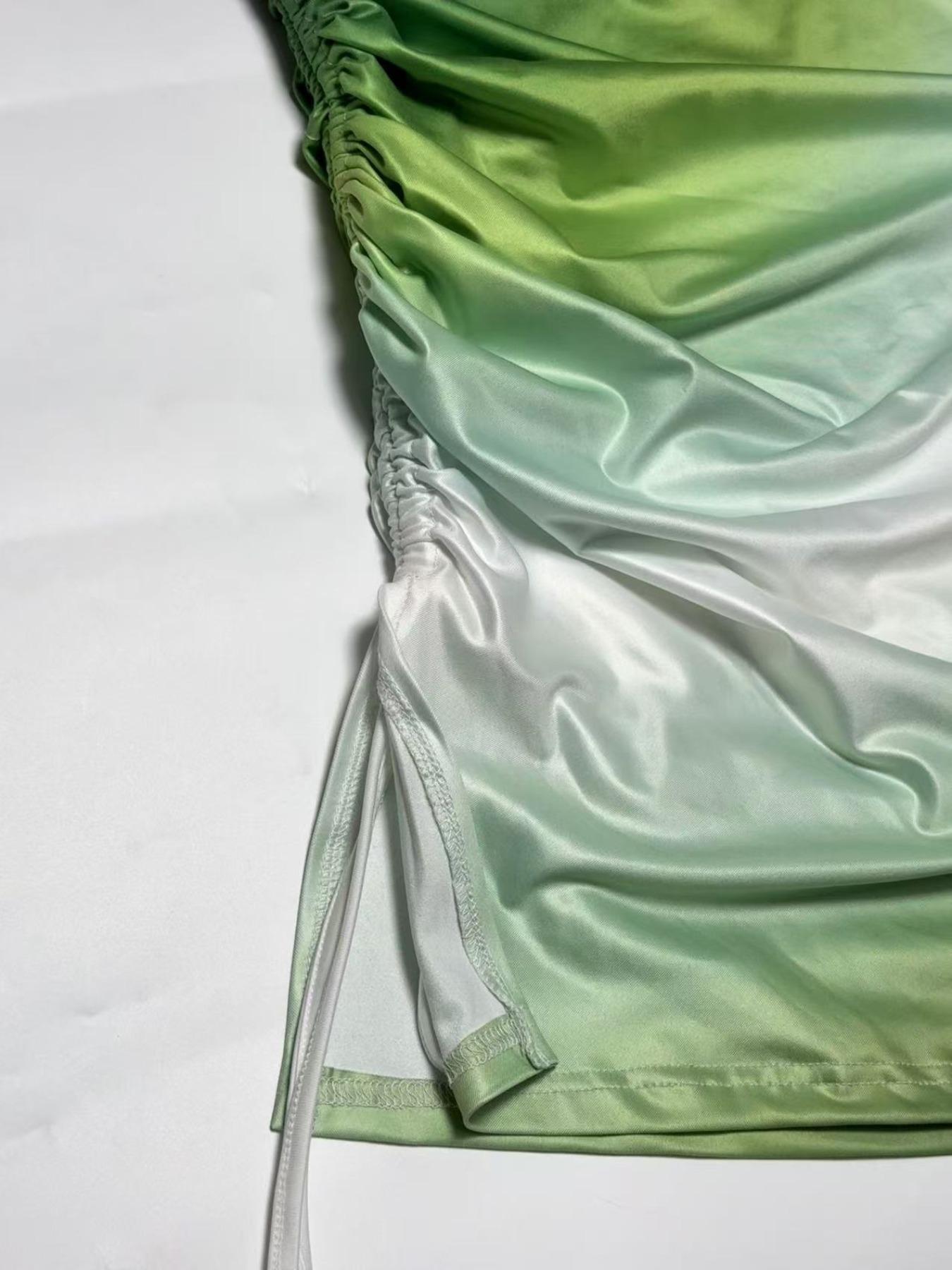 Women's Zebra Stripe ＆ Ombre Gradient Print One Shoulder Bodycon Dress, Elegant Fashion Casual Mini Dress for Daily Outdoor Wear, Women Dress for Summer