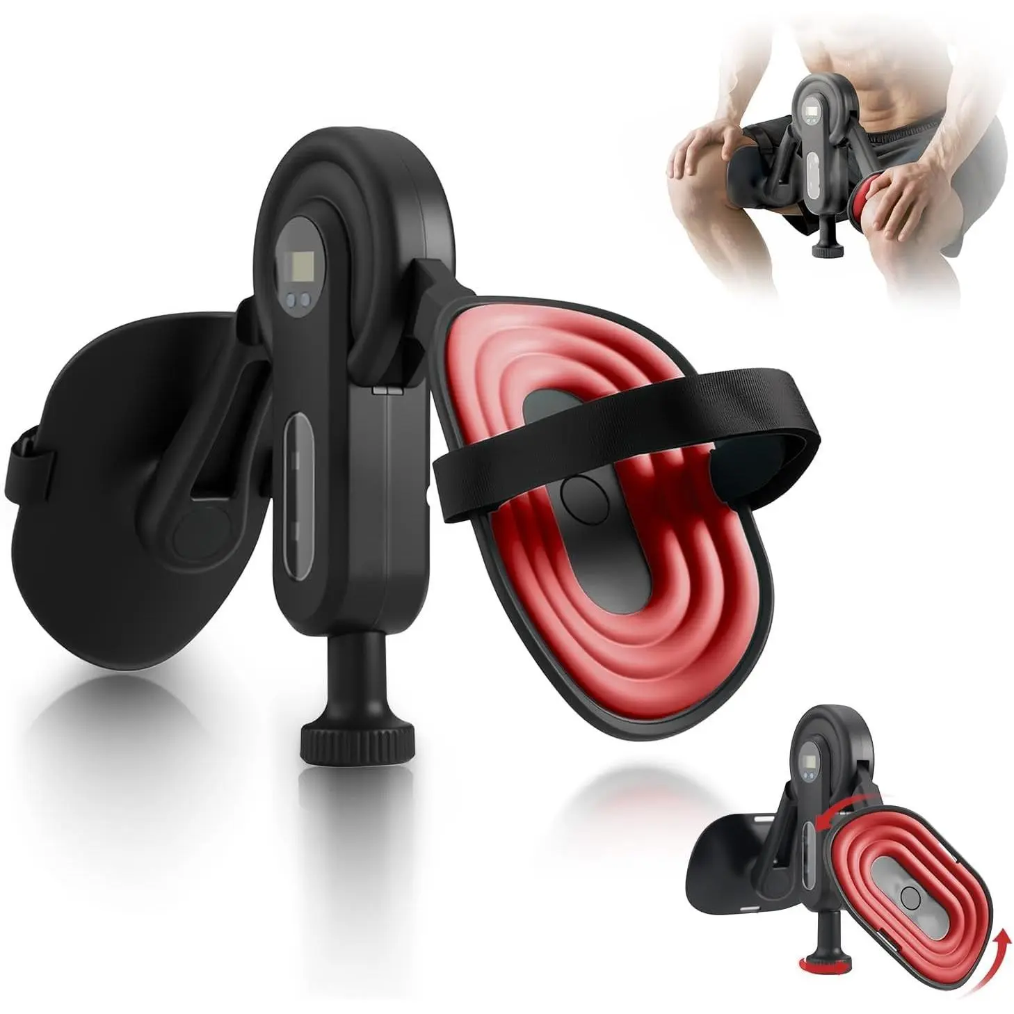 Thigh Trainer Kegel Exerciser for Men, Pelvic Floor Exercise Devices with Leg Straps, 360°Inner Thigh Exerciser, Adjustable Resistance 0-135 Lbs & Smart Display (Time/Cal/Rep/Count)