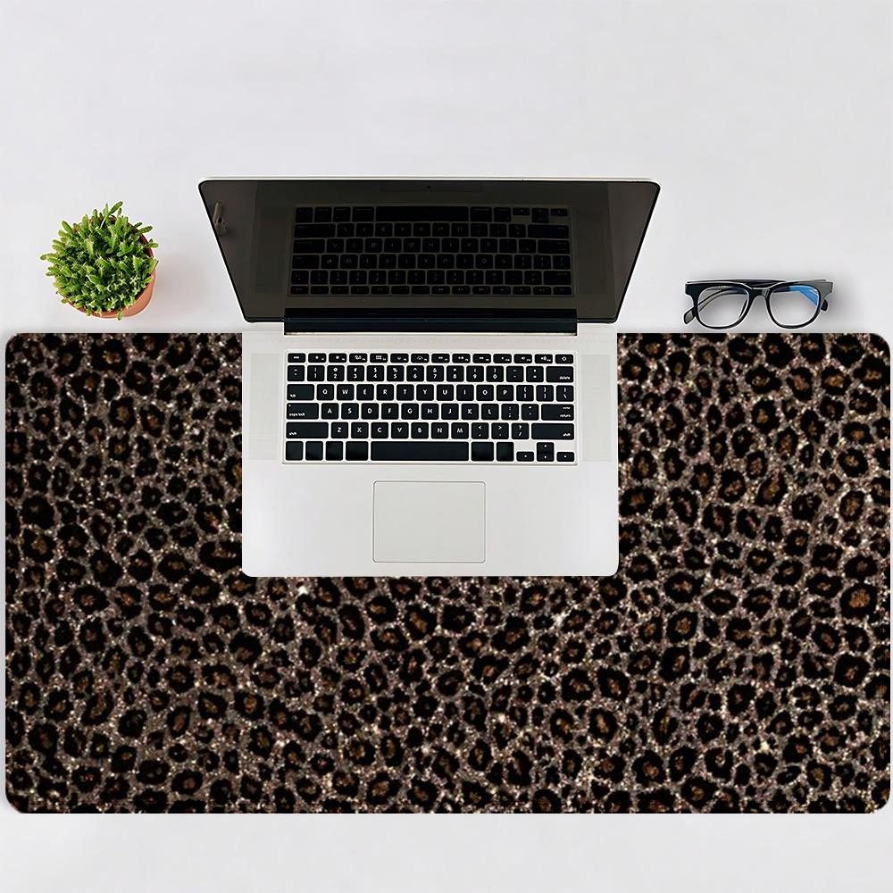 Vintage Leopard Pattern Mouse Pad, Rectangle Gaming Mouse Pad, Non-slip Rubber Base Mousepad, Office Desk Keyboard Mouse Mat for Home Office Game Room Desk, Office Desk Accessories
