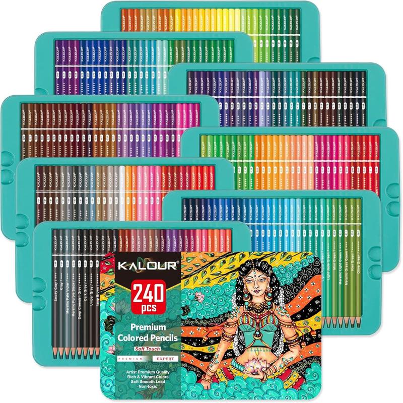 240-Piece Colored Pencil Set, Professional Soft-Core Pencils for Drawing, Sketching and Shading, Art Supplies for Adults and Beginners